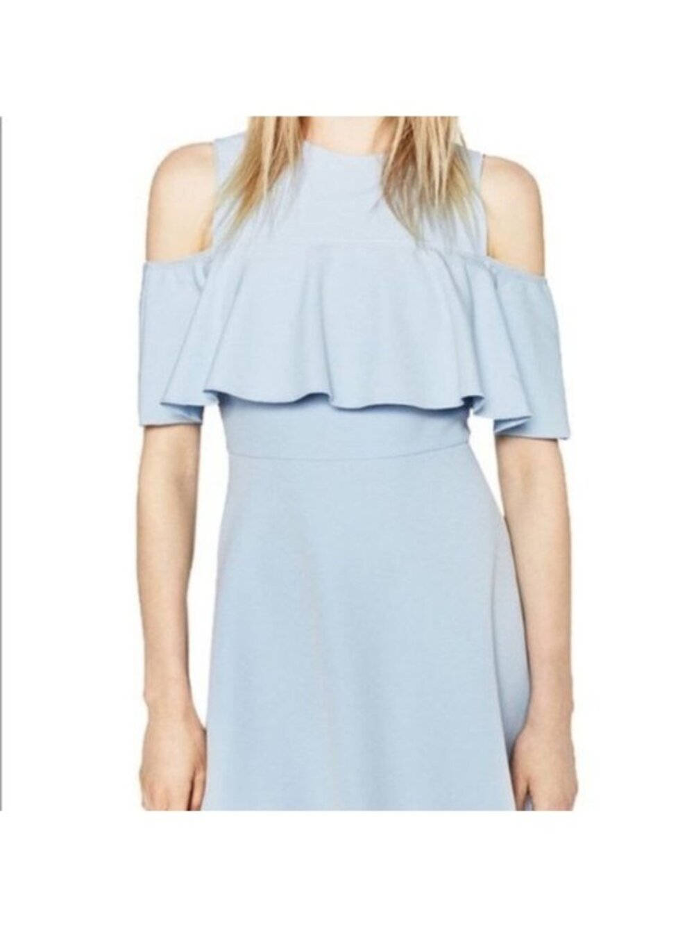 Zara Ruffle Cold Shoulder Bust A Line Dress Flare